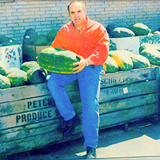 Jimmy Dremoras holding watermelon