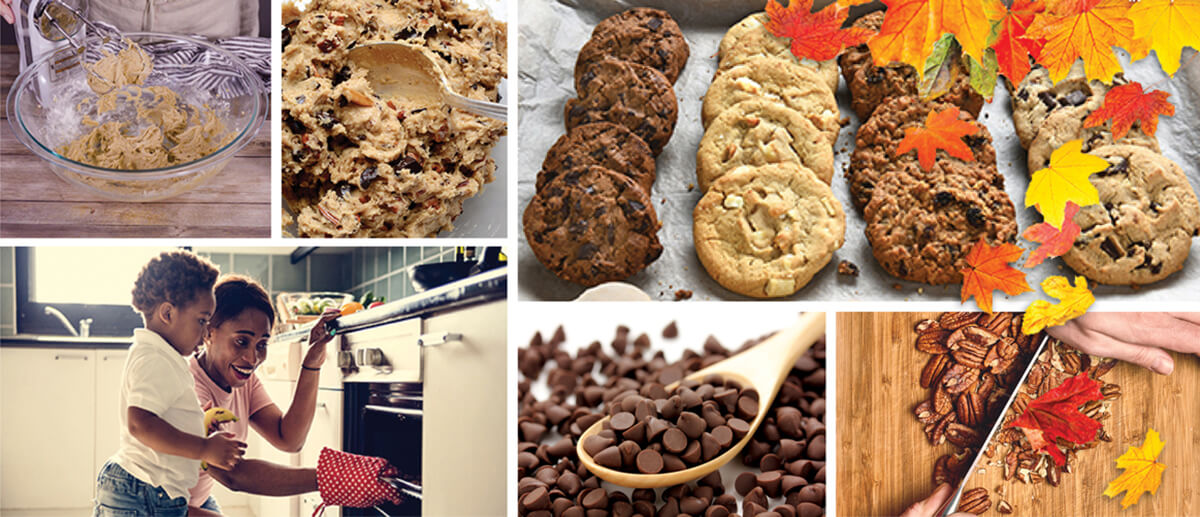 preparing cookies on oven