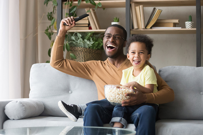 Family Sports Popcorn Fun