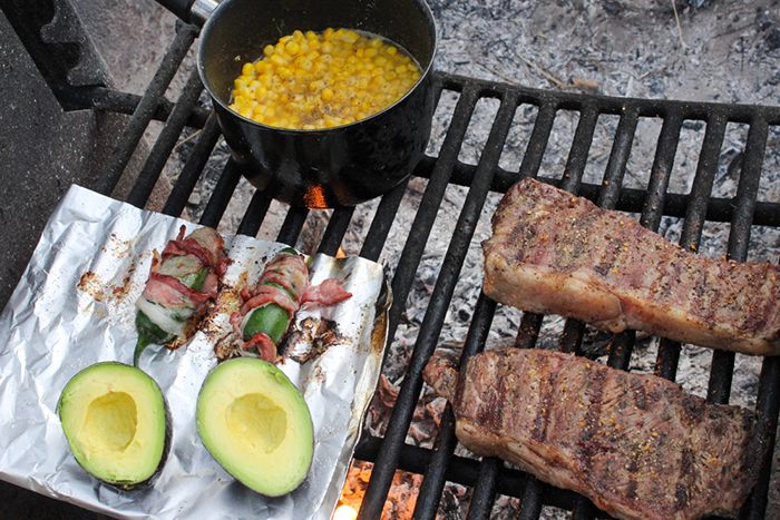 Steak Grill Camp Outside Corn